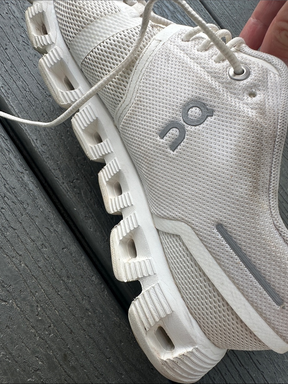 On Running Cloud 5  White Mesh Sneakers - Picture 8 of 10